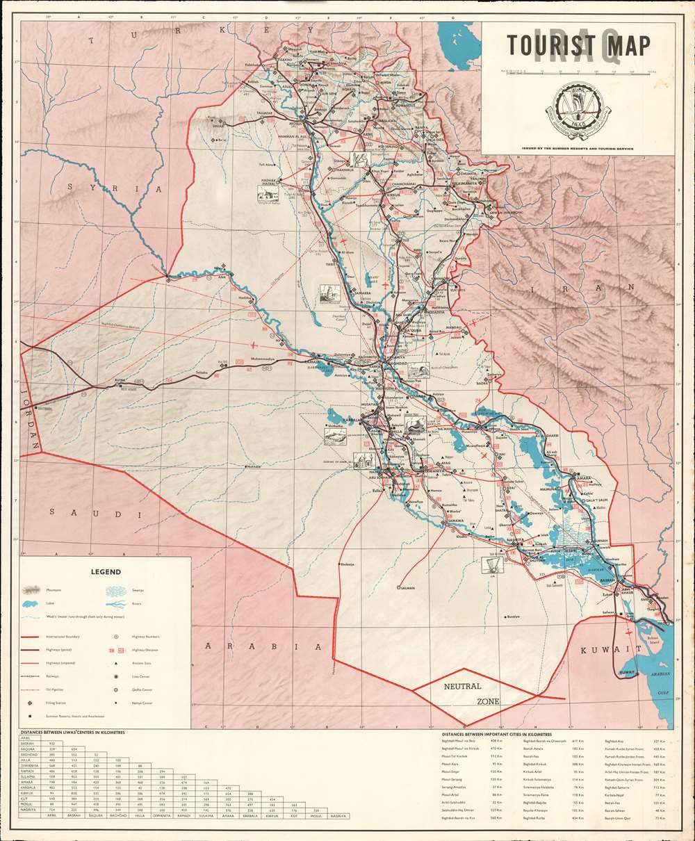 Iraq Tourist Map. - Main View