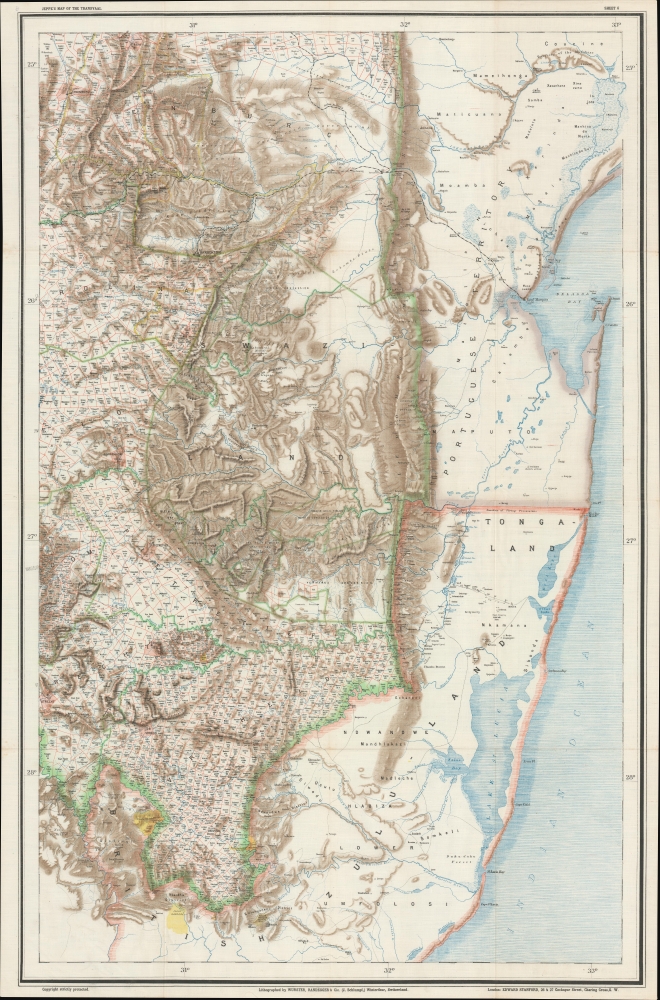 Jeppe's Map of the TRANSVAAL S. A. Republic and Surrounding Territories. - Alternate View 2