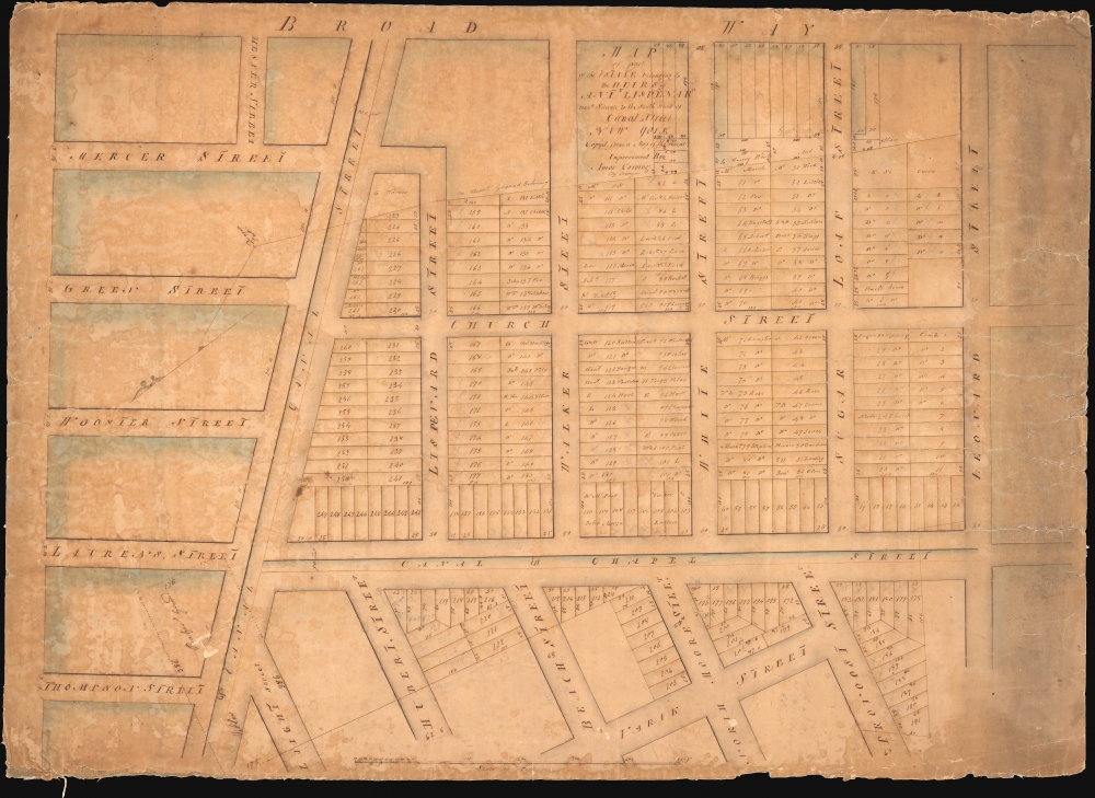Map of Part of the Estate belonging to the Heirs of Anty Lispenard Decd. Situate to the South Ward of Canal Street New York. - Main View