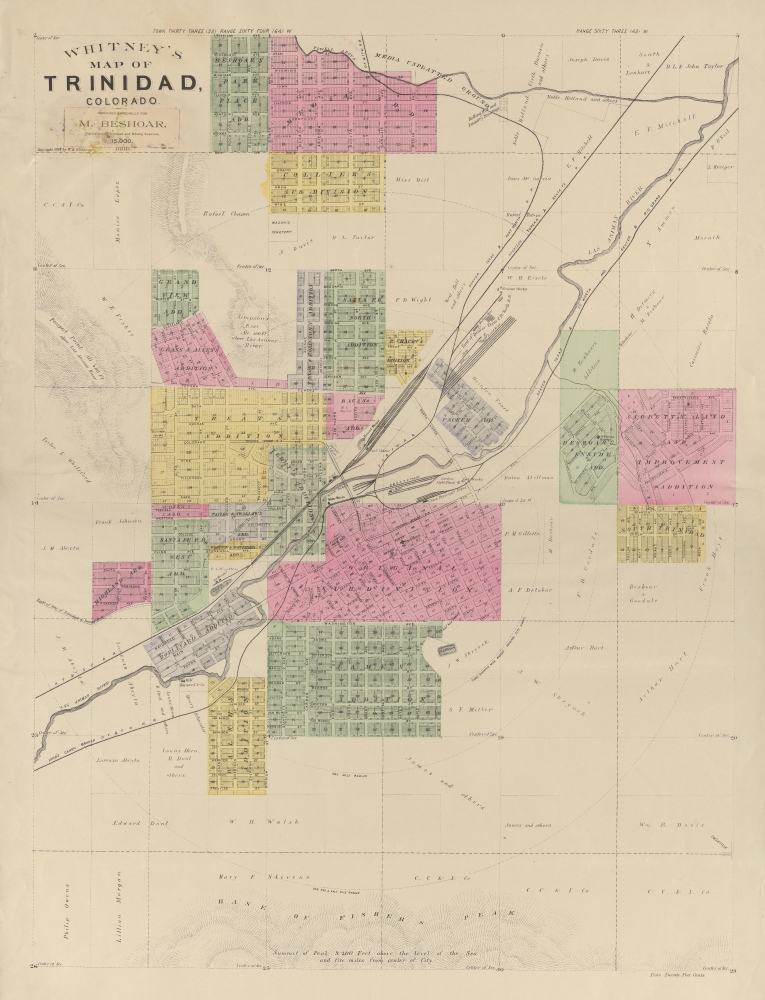 Whitney's Map of Trinidad, Colorado.