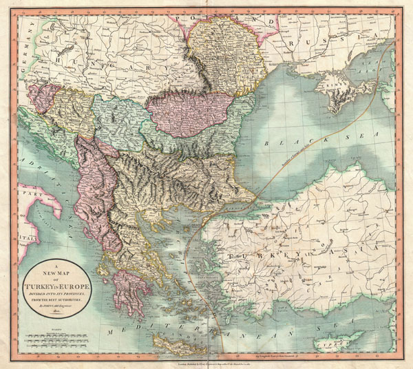 A New Map of Turkey in Europe, Divided into its Provinces, from the Best Authorities. - Main View