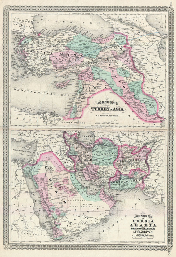 Johnson's Turkey in Asia. / Johnson's Persia, Arabia, Beloochistan and Afghanistan. - Main View