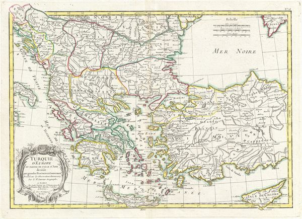 Turquie d'Europe et Partie de Celle d'Asie divisee par grandes Provinces et Gouvernemts. - Main View