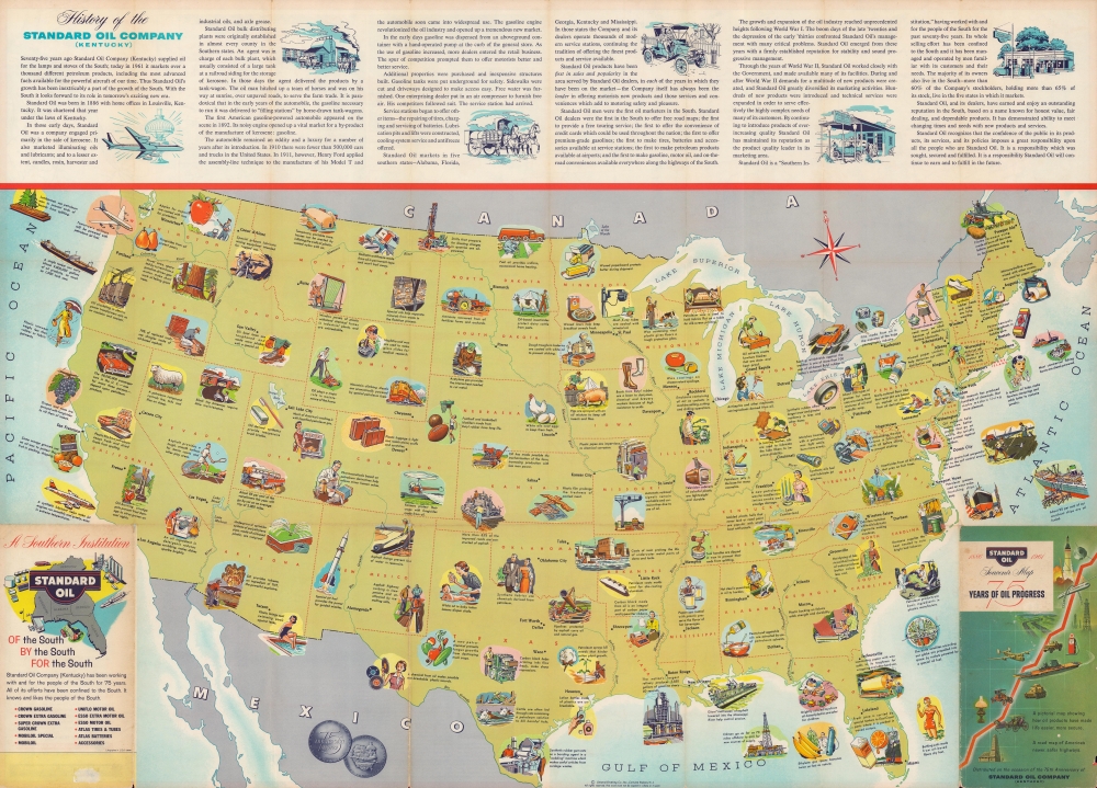 Standard Oil Road Map of the United States / Standard Oil Souvenir Map: 75 Years of Oil Progress. - Alternate View 2