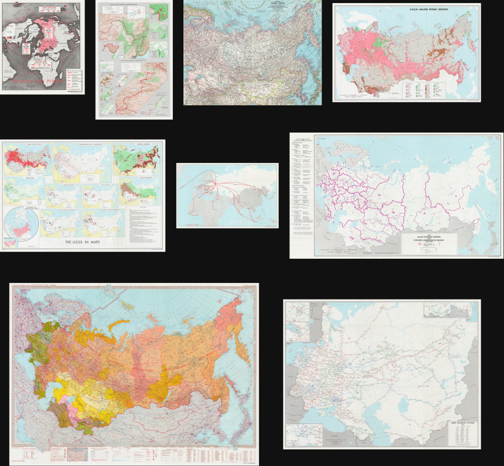 1969 U.S. Army Cold War Era Bibliography of the U.S.S.R w/ 9 Folding Maps.