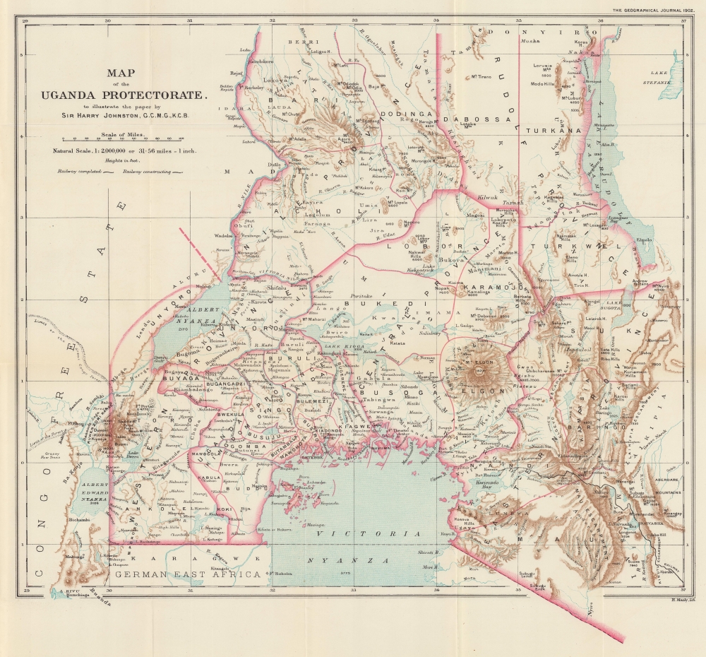 Map of the Uganda Protectorate to illustrate the paper by Sir Harry Johnston, G.C.M.G., K.C.B. - Main View