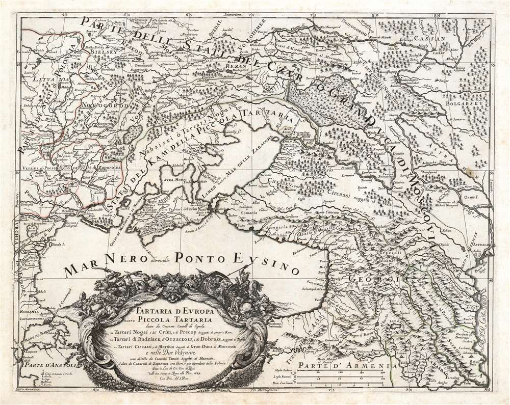 1684 Cantelli / De Rossi Map of the Ukraine and Crimea