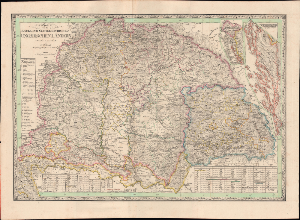 1830 Streit Map of the Kingdom of Hungary