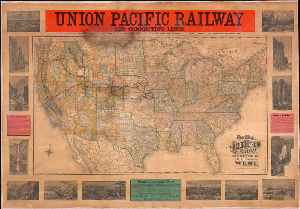 New Map of the Union Pacific Railway, the Short, Quick and Safe Line to all Points West. - Main View