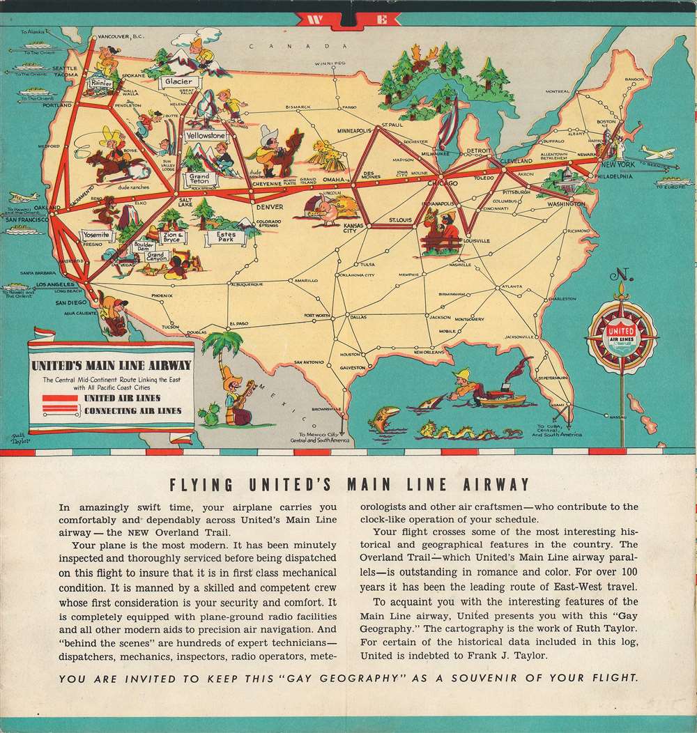 United Air Lines. A Gay Geography of the Main Line Airway. - Main View