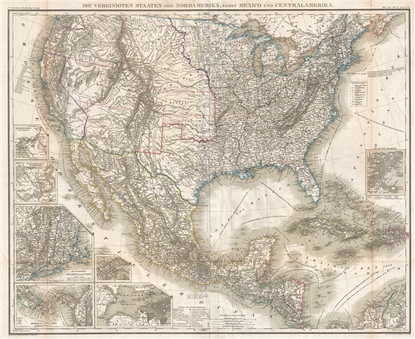 Die Vereinigten Staaten von Nordamerika, nebst Mexico und Centralamerika. - Main View