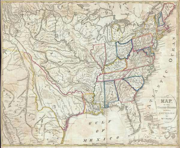 A Map of the United States Including Louisiana. - Main View