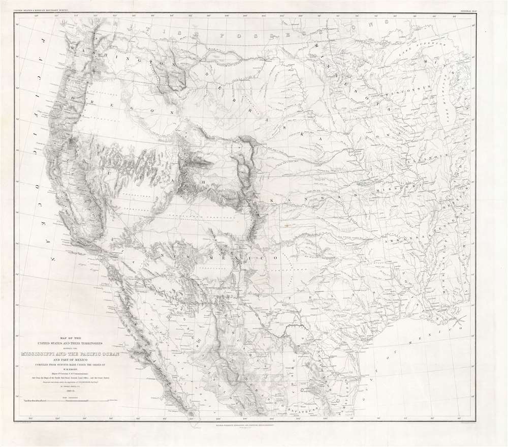 Map of the United States and their territories between the Mississippi and the Pacific Ocean and part of Mexico... - Main View