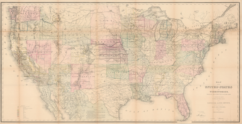 1867 General Land Office Map of the United States