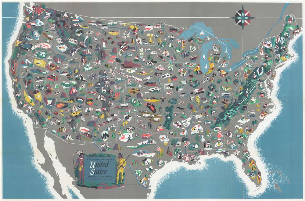 A Pictorial Map of the United States. - Main View