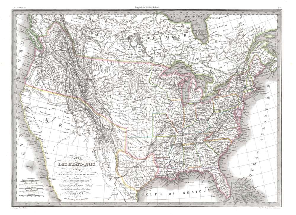 Carte des États-Unis d'Amérique, du Canada, du Nouveau Brunswick et d'une partie de la Nouvelle Bretagne. - Main View