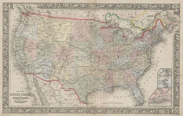 Map of the United States, and Territories, together with Canada & c. - Main View