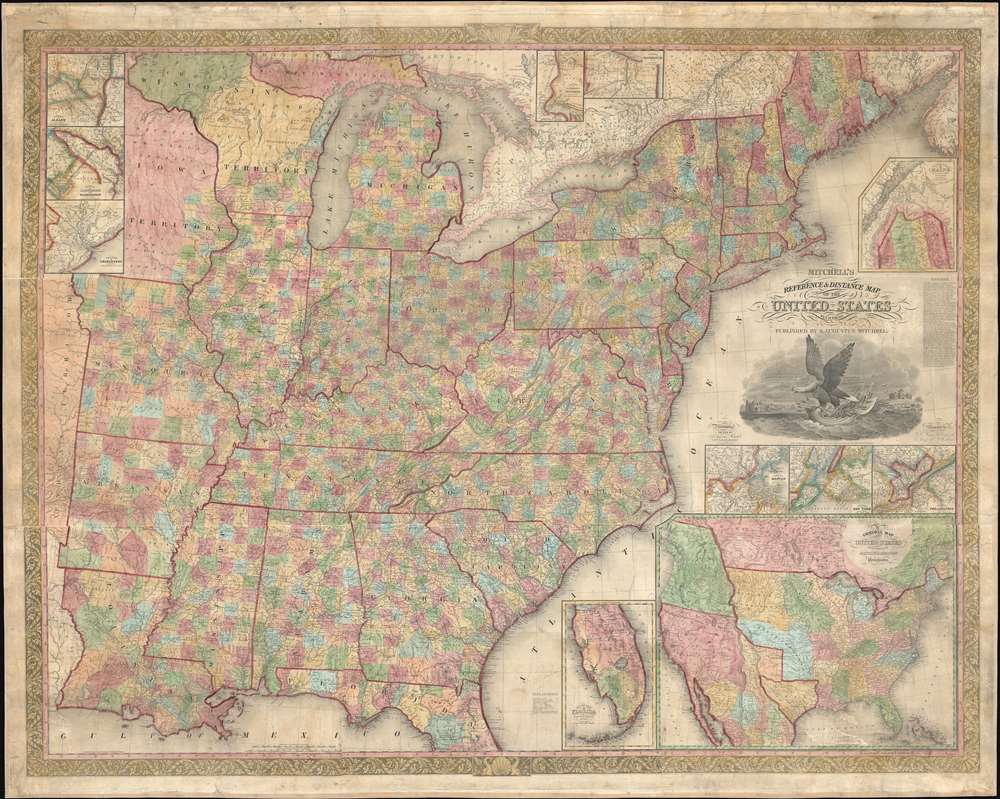 Mitchell's Reference and Distance Map of the United States. - Main View