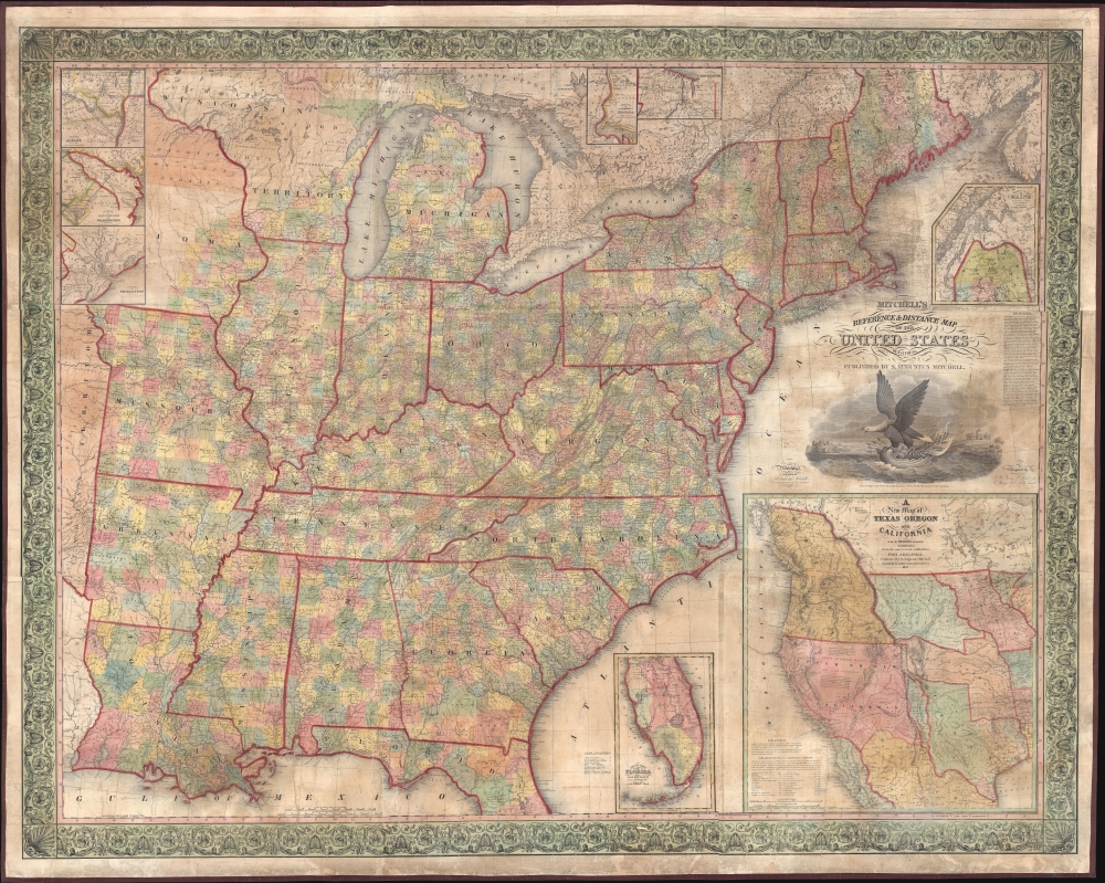 Mitchell's Reference and Distance Map of the United States. - Main View