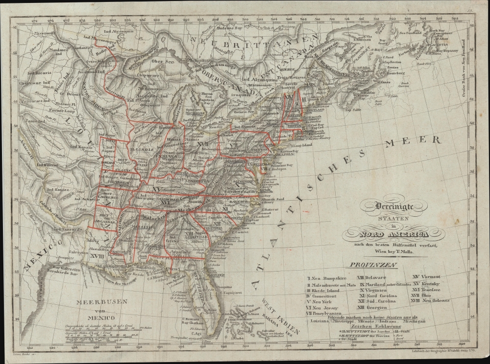 Vereinigte Staaten in Nord America nach den besten Hülfsmittel verlast, Wein bey T. Mollo. - Main View