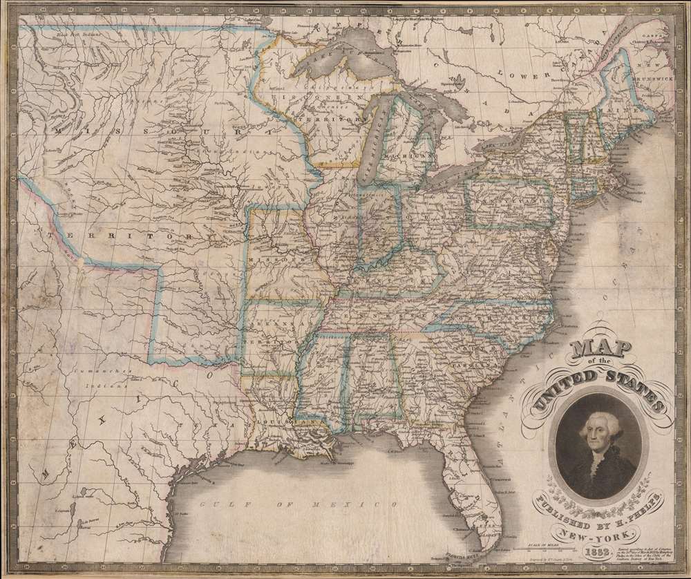 1832 Phelps Map of the United States