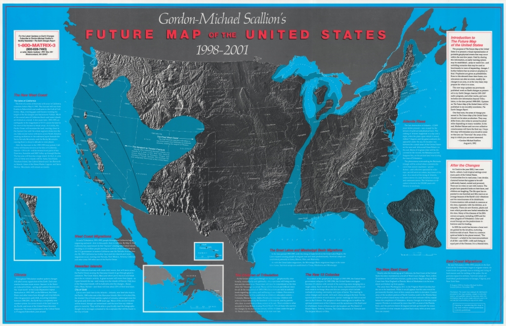 Gordon-Michael Scallion's The Future Map of the United States 1991 - 2001.