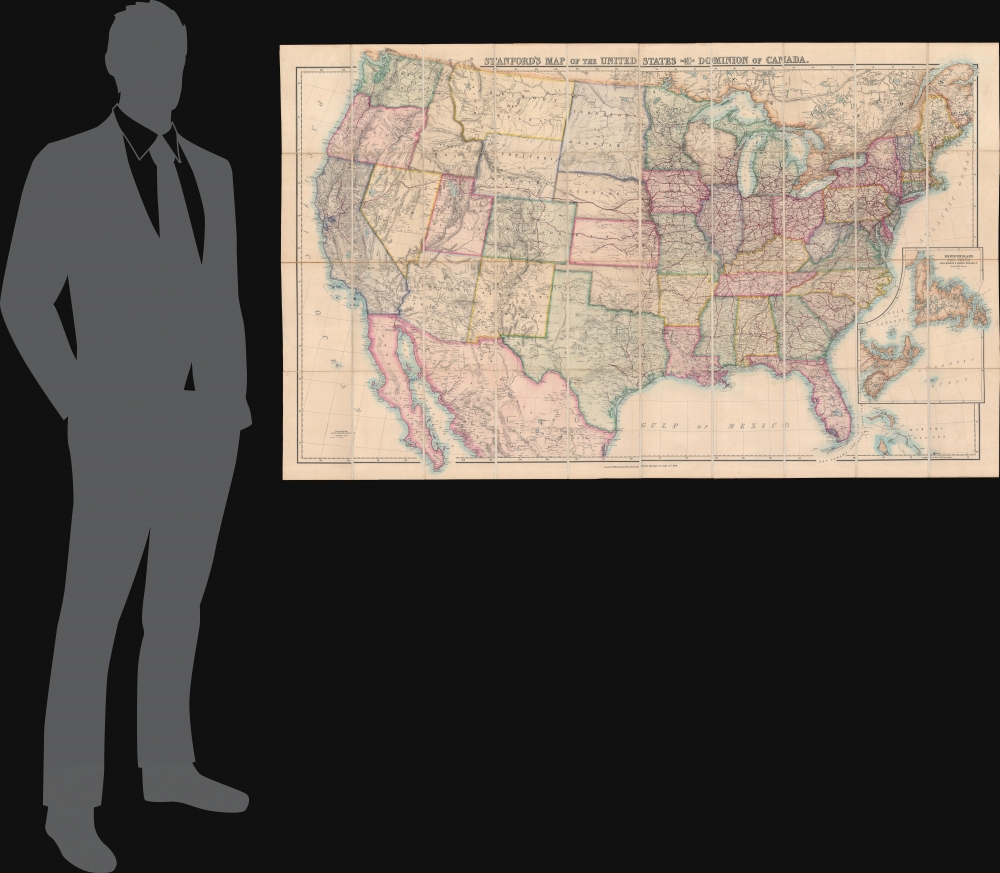 Stanford's Map of the United States and part of the Dominion of Canada. - Alternate View 1