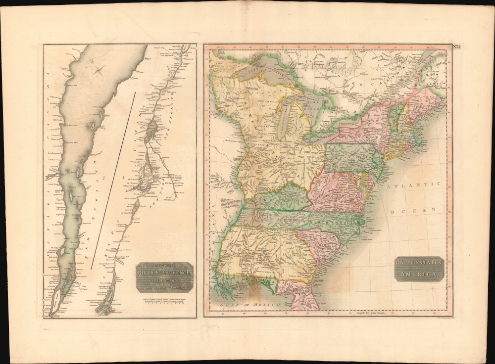 United States of America. / The Course of the River St. Lawrence, from Lake Ontario to Manicouagan Point. - Main View