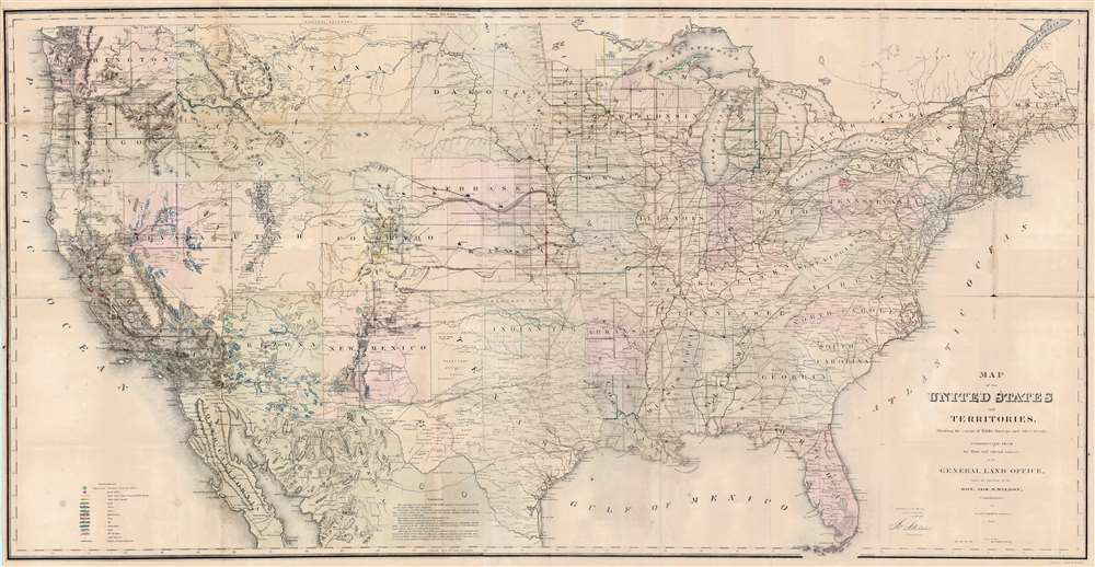 Map of the United States and Territories, Showing the extent of Public Surveys and other details, Constructed from the Plats and official sources of the General Land Office. - Main View