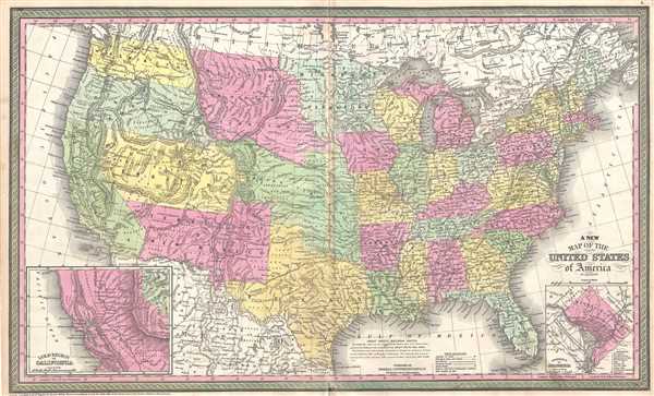 A New Map of the United States of America. - Main View