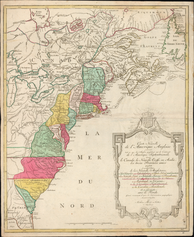 1776 Lotter Map of the United States at the Outbreak of the Revolutionary War