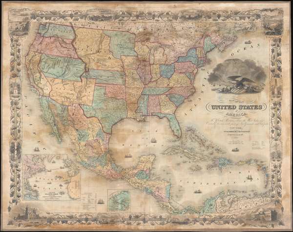 Map of the United States of America, the British Provinces, Mexico, the West Indies, and Central America: with part of New Granada and Venezuela. - Main View