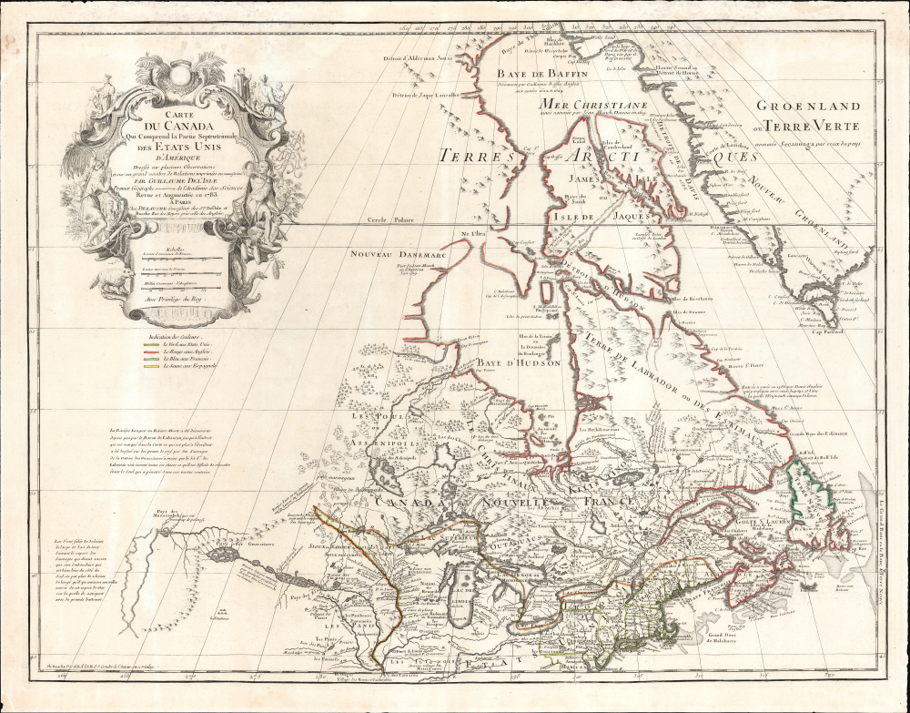 1783 Dezauche / De L'Isle Map of the United States and Canada