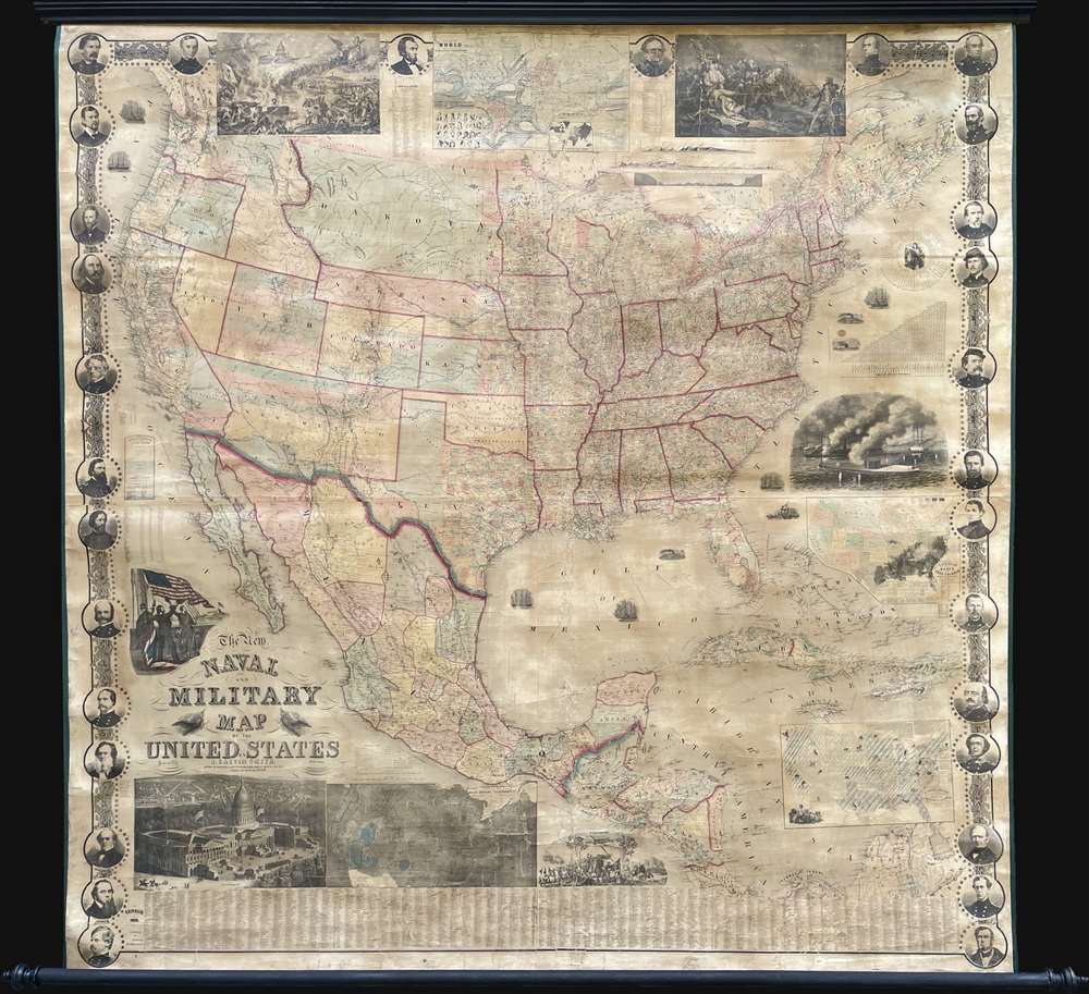 The New Naval and Military Map of the United States. - Alternate View 2