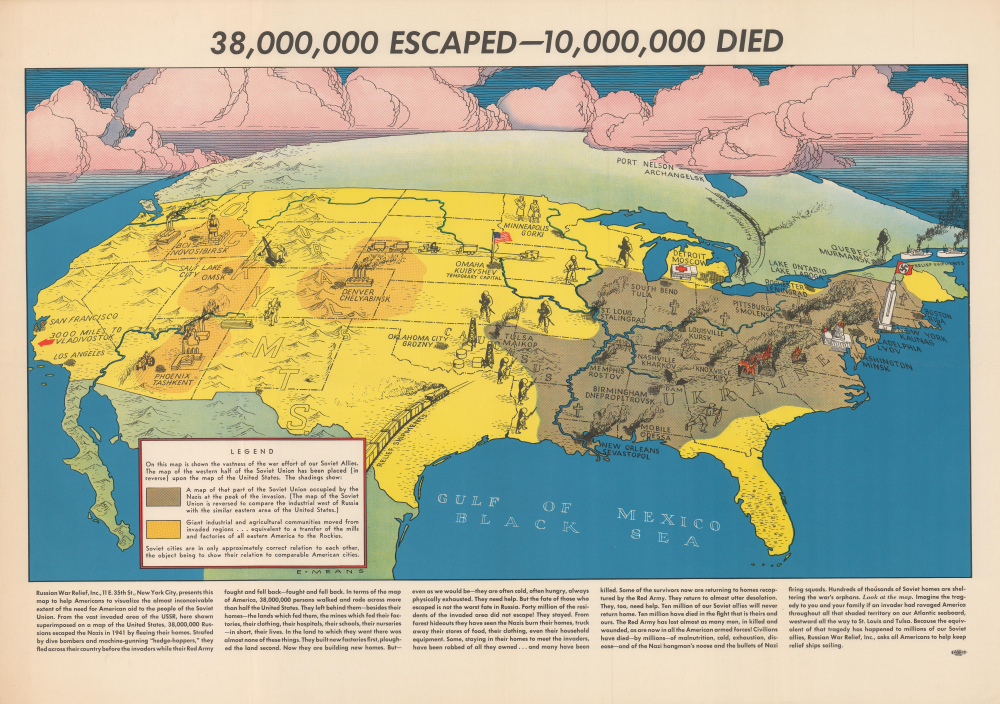 1943 Means Pictorial Persuasive View, United States under Nazi Occupation