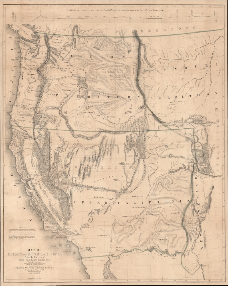 Map of Oregon and Upper California From the Surveys of John Charles Frémont. - Main View