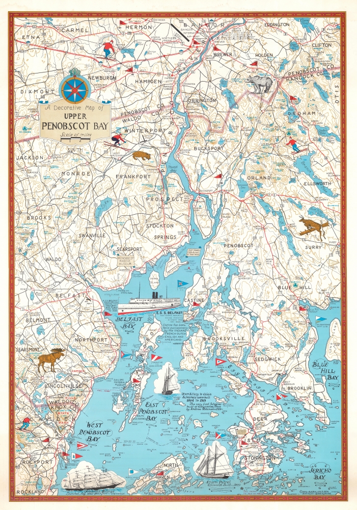 A Decorative Map of Upper Penobscot Bay. - Main View