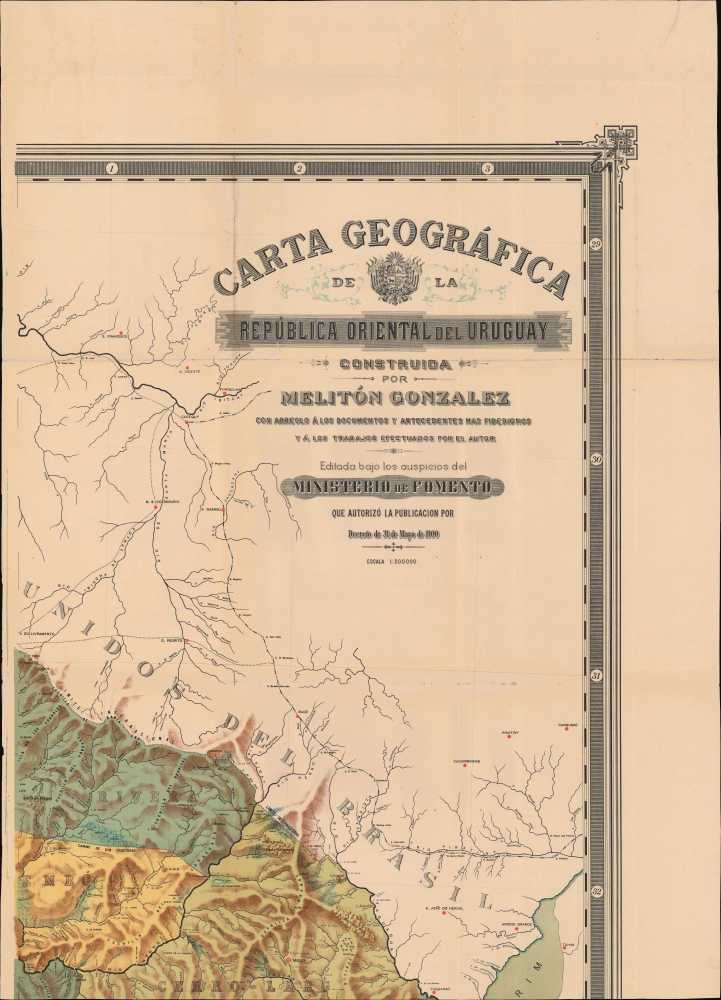 Carta Geográfica de República Oriental del Uruguay. - Alternate View 2