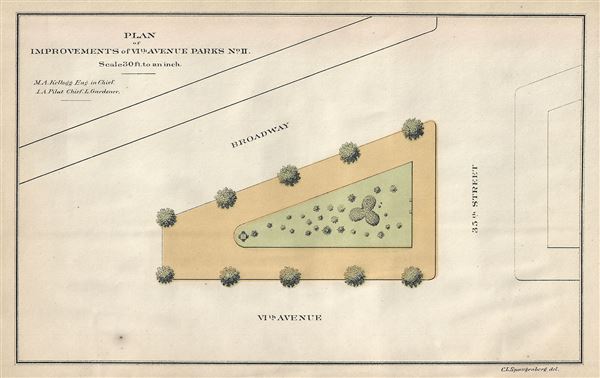 1871 Kellogg and Pilat Map or Plan of Herald Square, New York City