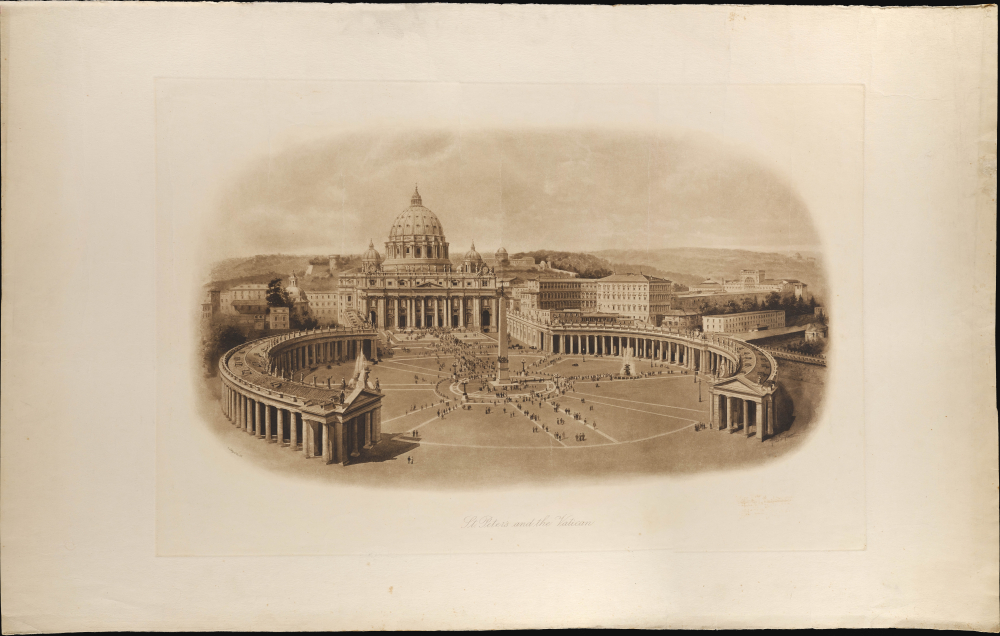 1914 Rummell Bird's-Eye View of the Vatican, Rome