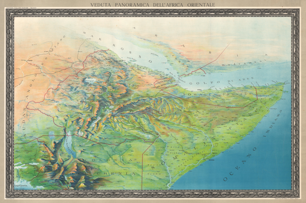 1935 Sulzer Bird's-Eye View Map of East Africa