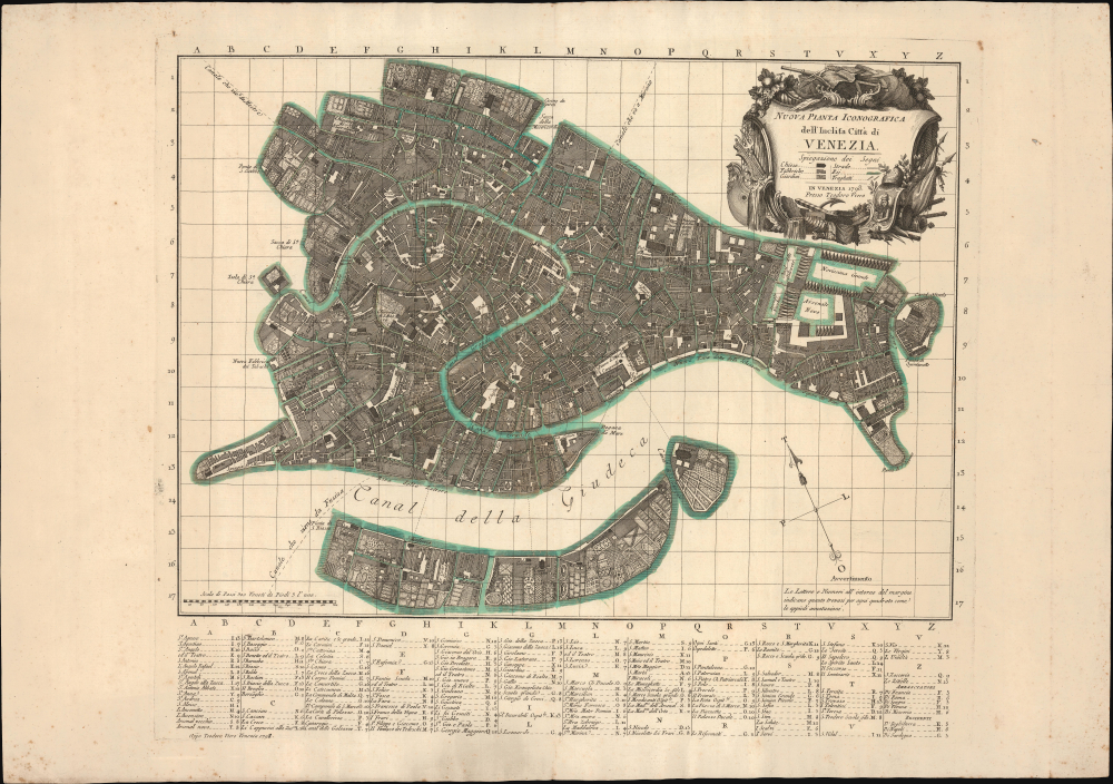 1798 Viero City Map or Plan of Venice, Italy