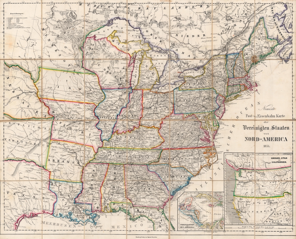 Neueste Post-u. Eisenbahn Karte der Vereinigten Staaten von Nord-America. - Main View