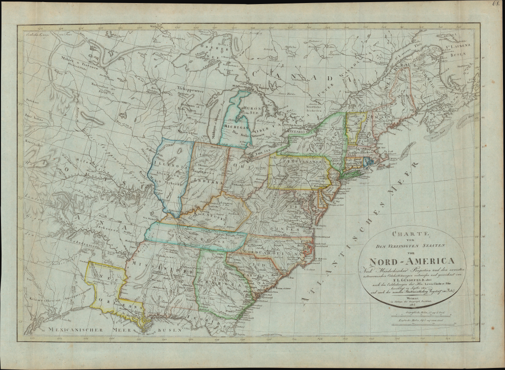1817 Gussfeld / Gaspari Map of the United States of America