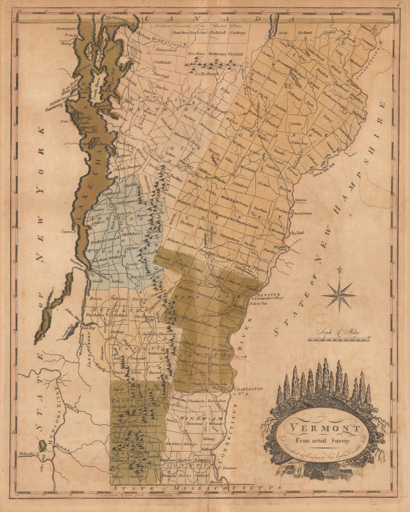 1814 Carey / Doolittle Map of Vermont