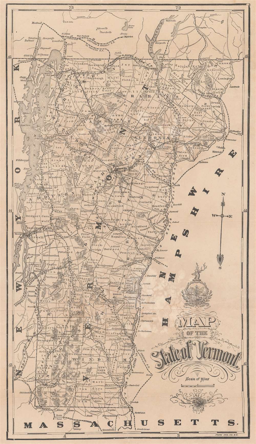 Map of the State of Vermont. - Main View