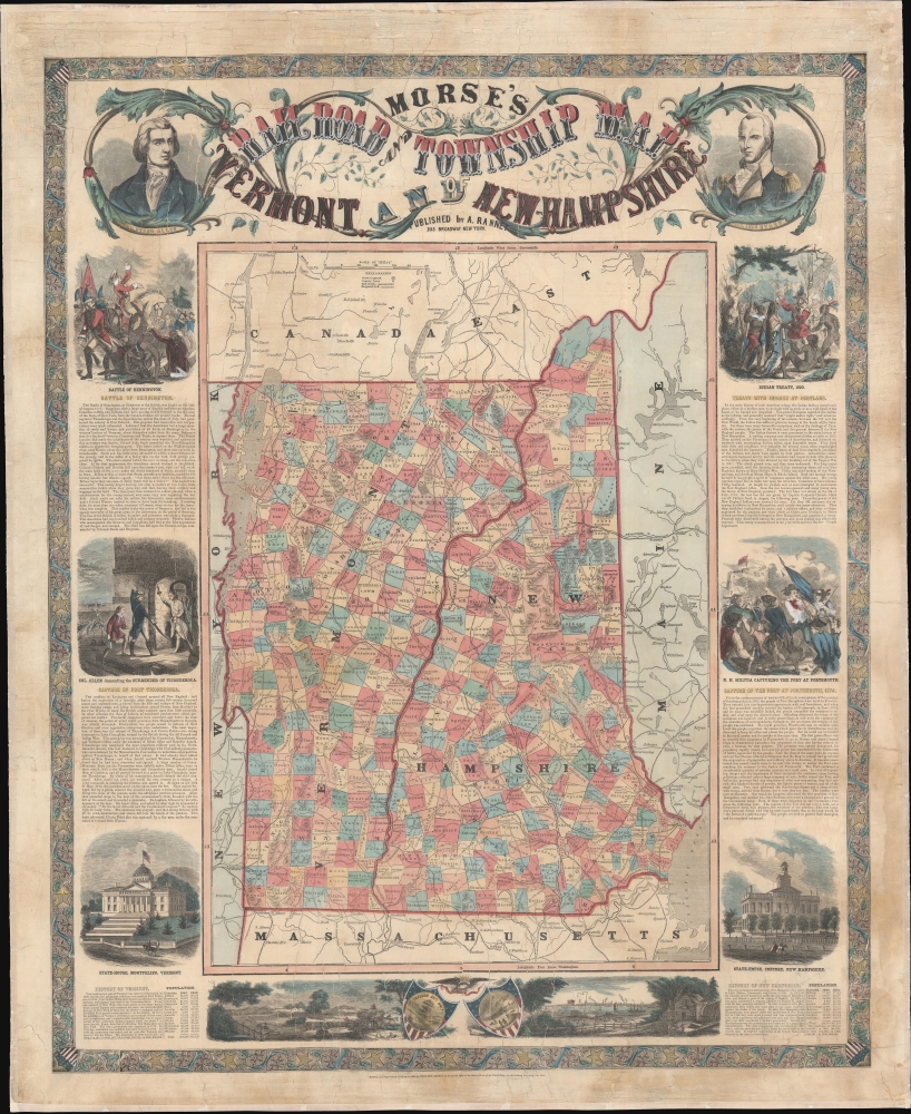 Morse's Railroad and Township Map of Vermont and New Hampshire. - Main View