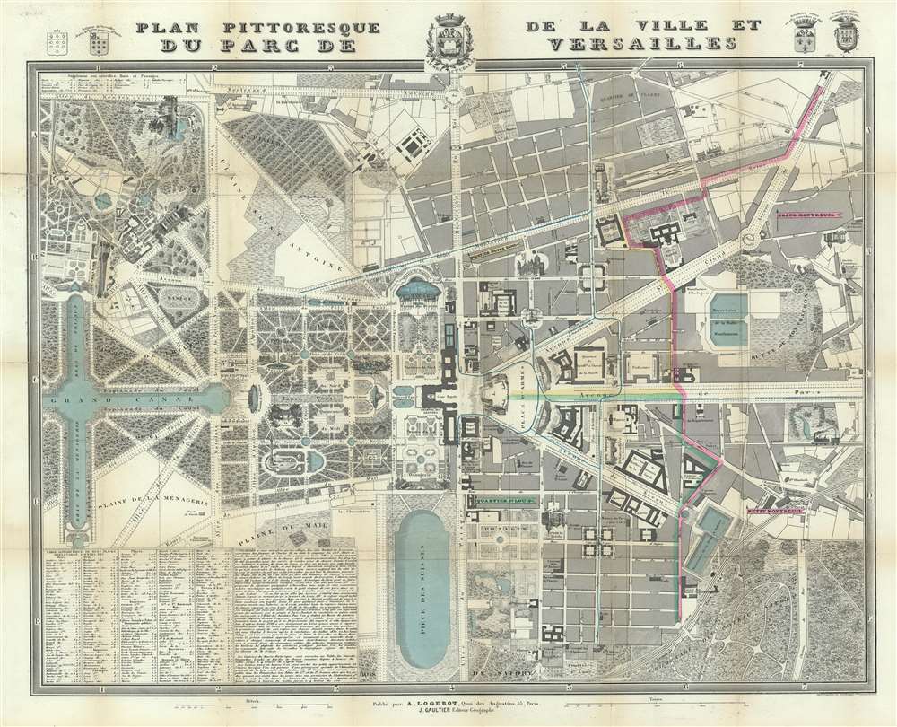 Plan Pittoresque de la Ville et du Parc du Versailles. - Main View