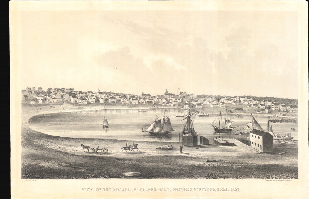 View of the Village of Holmes' Hole, Marthas Vineyard, Mass. 1856. - Main View