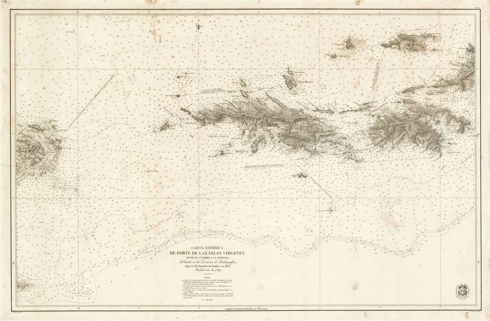 Carta Esférica de Parte de Las Islas Virgenes desde la Culebra a La Tortola. - Main View